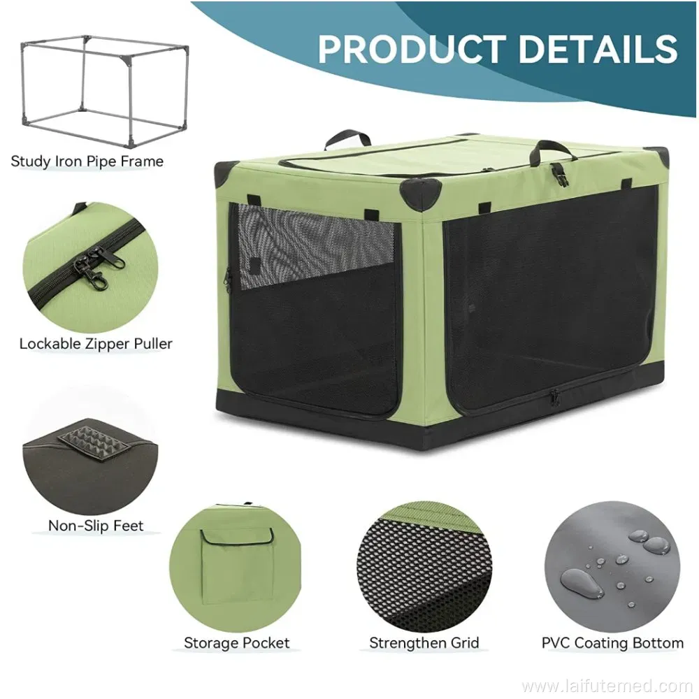 Collapsible Portable Dog Crate with Strong Steel Frame