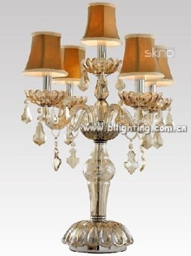 Fabric table lamp crystal reading light