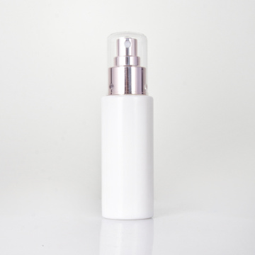 Opal White Flat Shoulder Toner Glass Bottle with Plating Rose-gold Sprayer
