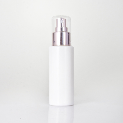 Opal White Flat Shoulder Toner Glass Bottle with Plating Rose-gold Sprayer