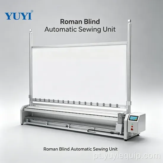 Unidade de costura de produção de cortinas romanas automáticas com controle inteligente PLC e corte automático de fio infravermelho