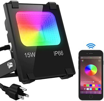 120-Color Dimmable RGB LED Flood Light with Remote Control and Custom Modes