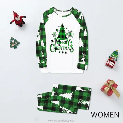 2022 Latest Green Tree Christmas Family Matching Pajamas