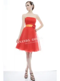 Tailor Made Flower Trimmed Tulle Bridesmaid Dress New Party Gowns