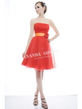 Tailor Made Flower Trimmed Tulle Bridesmaid Dress New Party Gowns