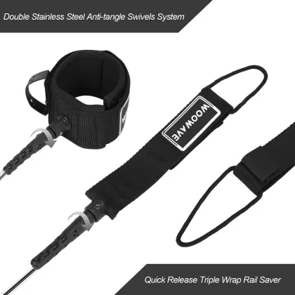 WOOWAVE Coiled SUP Leash TPU Custom Paddleboard Leash