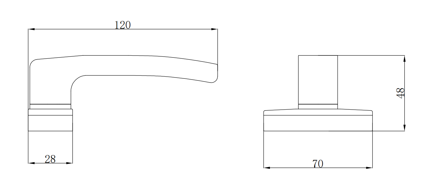 interior door lever handle set installed on door