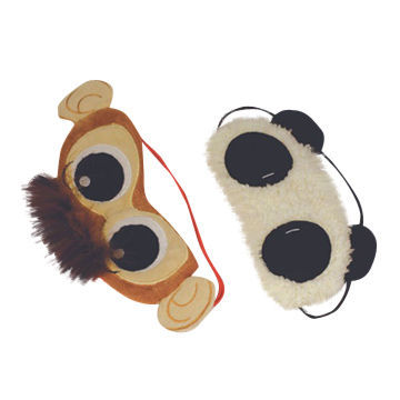 Plush panda and monkey eye masks, customized designs are accepted