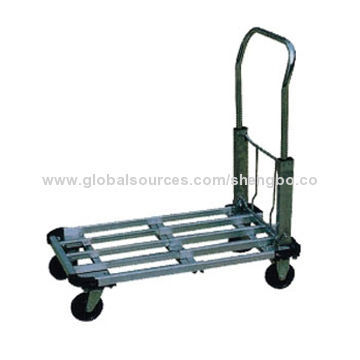 Foldable platform hand truck with 100kg load and 4" caster, weighs 6.6kg