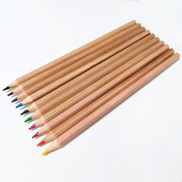 Eco-Friendly Natural Wood 12-Color Custom Colored Pencil Set in Kraft Box