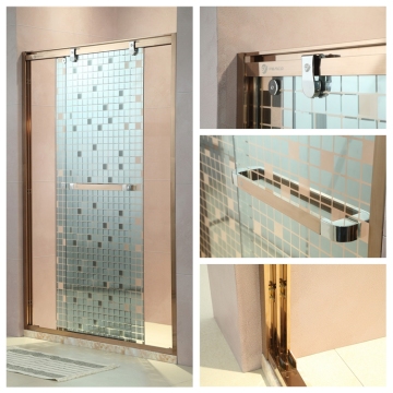 Adjustable Shower Partition Sliding 2 Panel Glass Shower Door Cabin