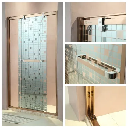Adjustable Shower Partition Sliding 2 Panel Glass Shower Door Cabin