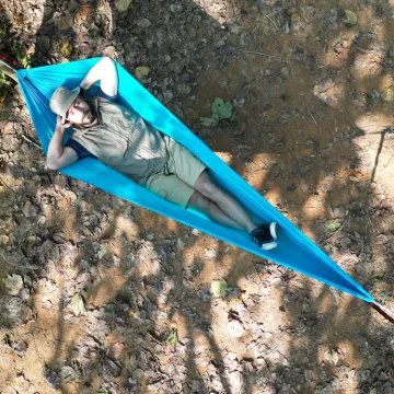 Ultra Lightweight Nylon Hammock with Custom Outdoor Light and Camping Umbrella Straps