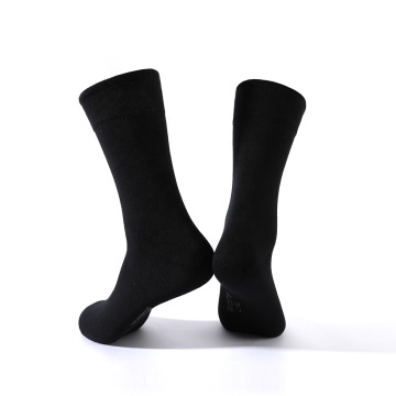 Quality assurance size optional four season wear business mens crew official black socks 100% cotton