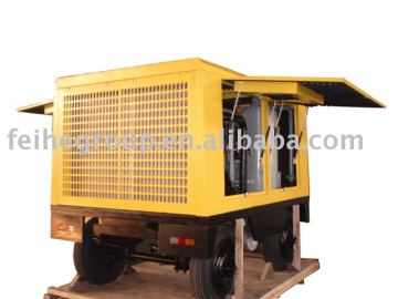 Portable diesel screw air compressor