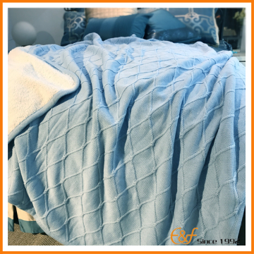 Cozy Cable Knit Sherpa Blanket with Fleece