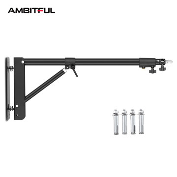 Segitiga dinding pemasangan ledakan lengan lampu 80cm-136cm untuk fotografi dan video studio