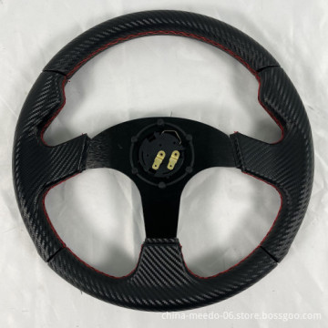 TRAPLY 350mm Black PVC Fiber Racing Steering Wheel - Best Seller