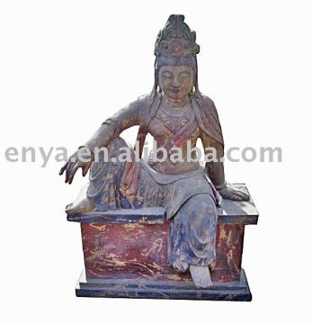 Buddha Statue, Antique Wood Carving, religious crafts