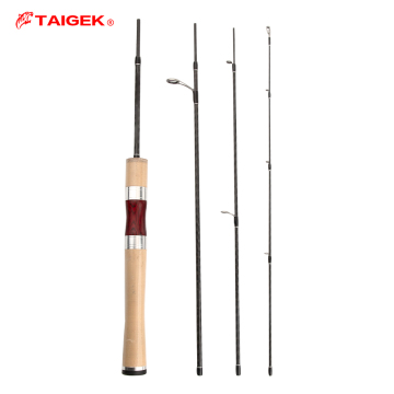 Taigek 1.5m Fuji Guide Ultralight Cork Handle Carbon Rod - 4 Bagian Crappie Panfish Rod Spinning Ultralight