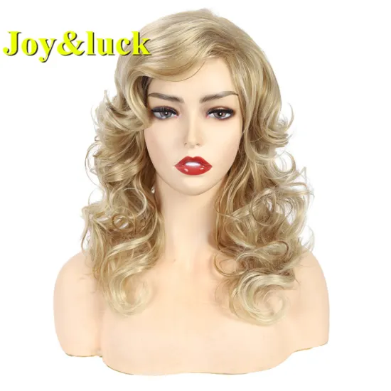 Women's Hair Long Curling Wig Golden Blonde Wholesale Wigs Ladies Hair Party Natural Curly Ombre Blonde Synthetic Hair Wigs