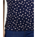 женская блузка с глубоким v-образным вырезом, блузка в горошек