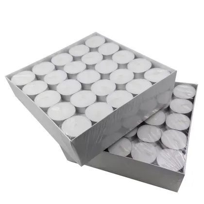 100% paraffin wax white compressed tealight candles