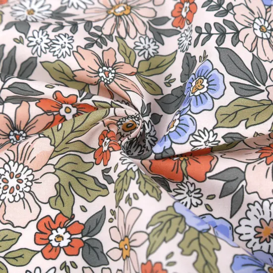 Custom Digital Print Cotton Voile Dress Fabric for Fashion Women