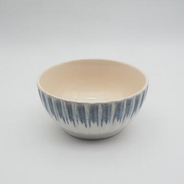 Luxury Reactive Glaze Blue Ceramic Stoneware Table Varelle Dîner ensemble de vaisseaux