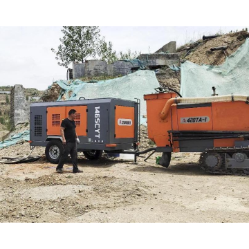 Well Diesel engine screw compressors for road construction