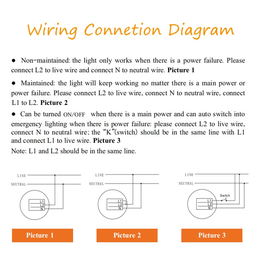 Emergency light wiring diagram
