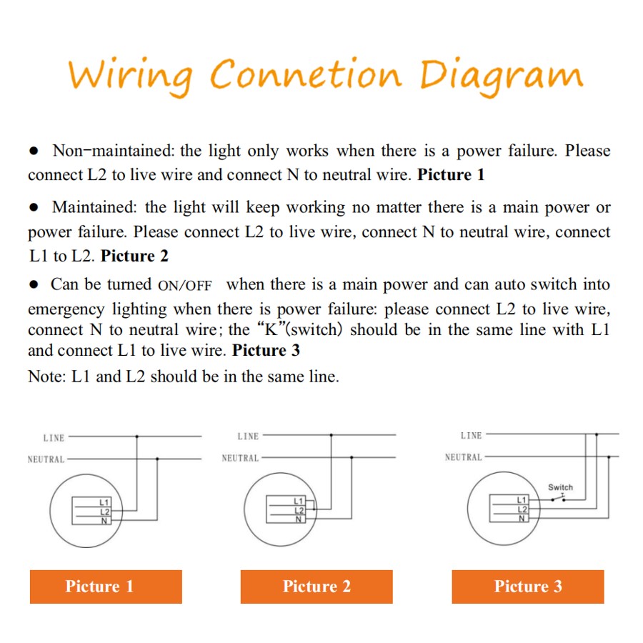 LED emergency ceiling light for indoor use