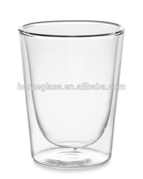 PROMOTIONAL DOUBLE WALL GLASS WATER CUP/UNBREAKABLE GLASS CUP