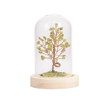 Raw Peridot Life of tree Spiritual Meditation Energy Room Office Desk Decor Gifts Wood Base