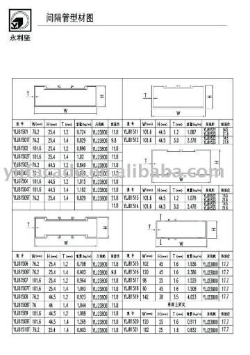 aluminum partition profile