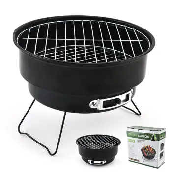 Portable Foldable Charcoal BBQ Grill for Camping - Wholesale Round Small Grill