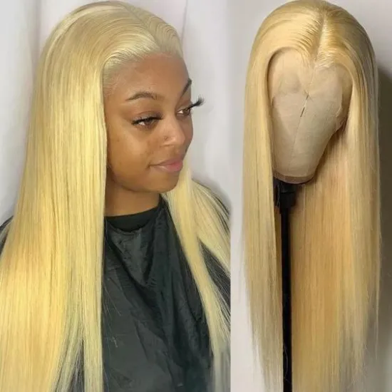 Transparent Frontal 613 Blonde Human Hair Lace Front Wig,HD Lace 100% Virgin Human Hair Wig,Front Lace Brazilian Hair Wig Vendor
