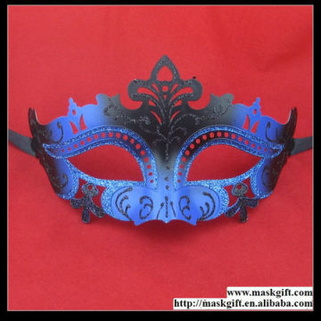D002 High Quality Luxurious Royal Blue And Black Halloween Masked Ball Plastic Party Mask Wholesale