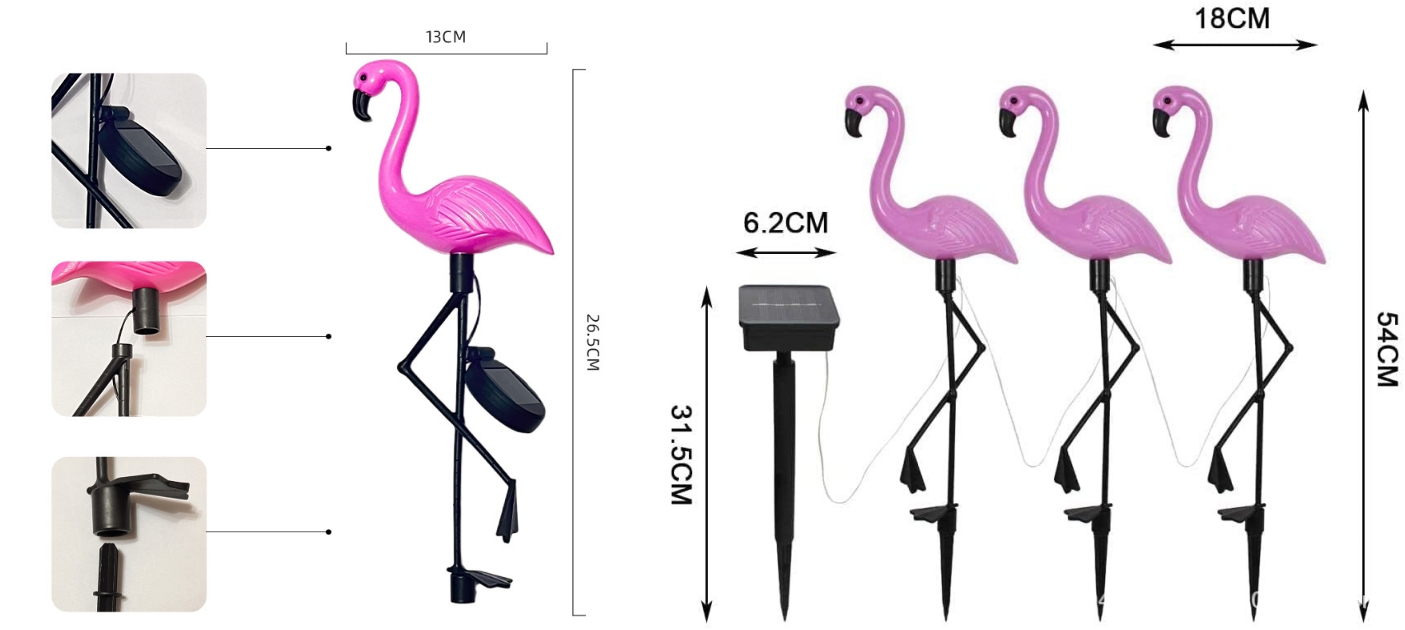 Solar Powered Flamingo Lamp