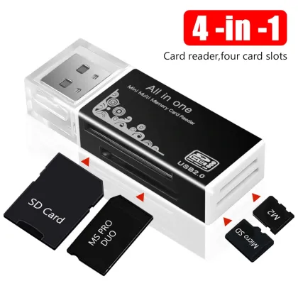 4 in 1 SD Card Reader Flash USB Memory Card Reader