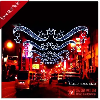 High quality rope light motif outdoor decorative cross street motif light