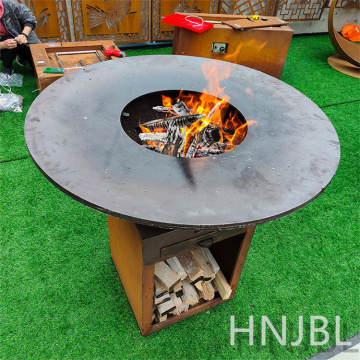 Corten Steel Firepit BBQ Grill