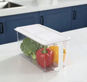 white storage box without a draining basket