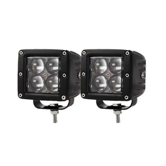 20W High Power CREE 4D Optic Dually Cubic LED Pod Lights For Truck Jeep Off-Road ATV 4WD 4x4, etc, Universal Fit