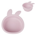 Bunny Ear Силиконски чинии за вшмукување за хранење бебиња, чинии