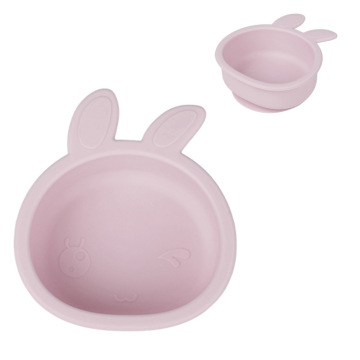 Ureche de iepuraș din silicon pentru hrănire pentru bebeluși farfurii de aspirație boluri