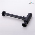 Luxury Matte Black High Quality Brass Body Euro Basin Bottle Plumbing P-Trap Wash Pipe Waste Bathroom Sink Trap