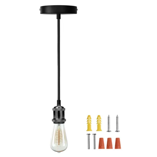 Vintage-Style Industrial Mini Pendant Light with Black Woven Fabric Cord and Adjustable Socket (E26/E27)
