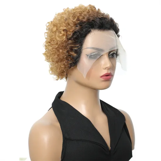 New Design Natural Color 1b/27# Short Pixie Brazilian Bob Cut Wig for Women