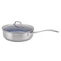 Inside blue stainless steel kitchenware cookware set